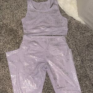 Sparkly Lavender womens Leggings Set